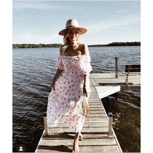 Floral Boho Tiered Puff Sleeve Cosette Dress 1X Love Shack Fancy Cottagecore